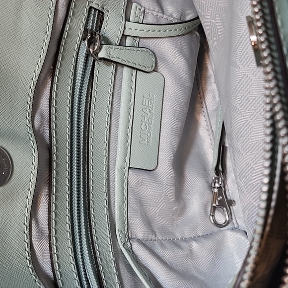 NWOT Michael Kors Benning Mint Leather Satchel W/ Wallet - Picture 14 of 16